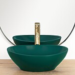 Umývadlo na dosku z keramiky SOFIA Green Mat Green – Obrázok 4