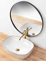 Umývadlo na dosku REA SOL - bielo-zlaté – Obrázok 2