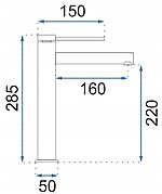 Umývadlová batéria REA GRIP - zlato-čierna, vysoká – Obrázok 5