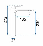 Umývadlová batéria REA Marco - brúsené zlato, vysoká – Obrázok 7