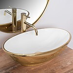 Umývadlo na dosku REA PAMELA - bielo-zlatá – Obrázok 2