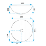 Umývadlo na dosku REA STELLA - biele gold edge – Obrázok 6