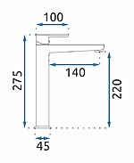 Umývadlová batéria REA ORIX - zlato, vysokáBATERIE REA Orix Zlatá Vysoká – Obrázok 3