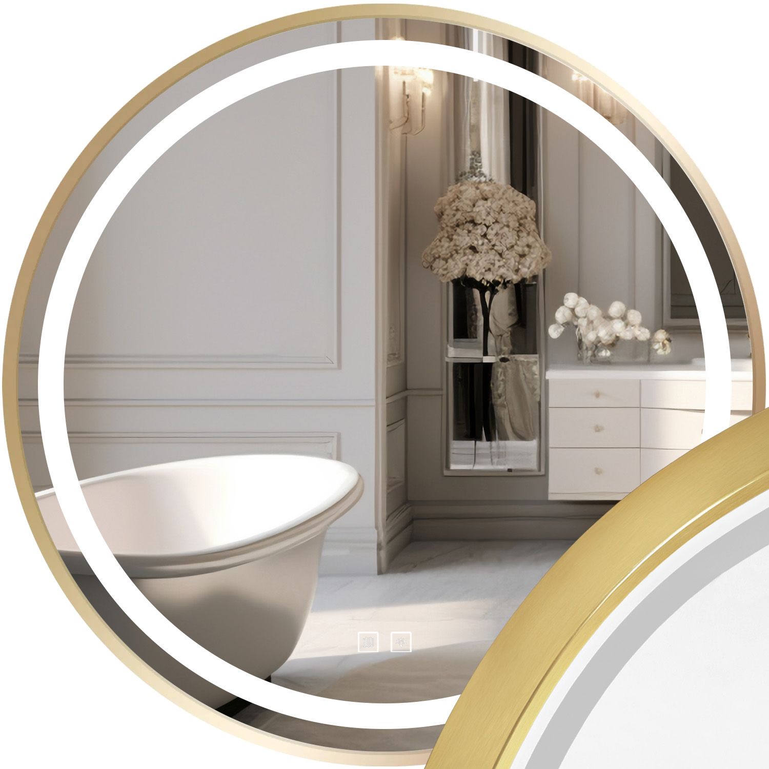 f23778c6b9bdfd3db966a5e3cfc05743 Zrkadlo LED 70cm MMJ Gold – Obrázok 1