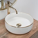 Umývadlo na dosku REA SAMI - zlatý okraj – Obrázok 2