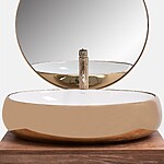 Umývadlo na dosku REA MELANIA - biele-zlaté – Obrázok 3