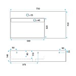 Umývadlo REA Archi 75 CM Grey MATT na dosku - konglomerát – Obrázok 8