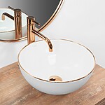 Umývadlo na dosku z keramiky Stella Rose GOLD EDGE – Obrázok 2