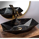 Umývadlo na dosku REA VEGAS - matný čierny mramor – Obrázok 4