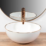 Umývadlo na dosku z keramiky Stella Rose GOLD EDGE – Obrázok 3