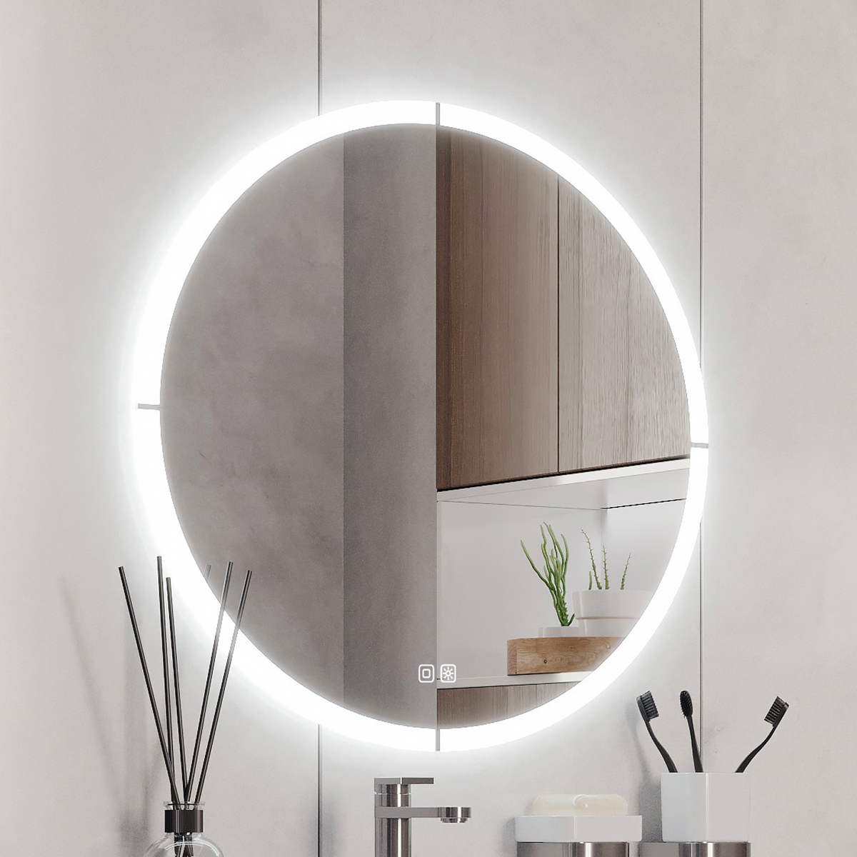 kulate-led-zrcadlo-pr-600-s-dotykovym-senzorem-nahled Nimco Kulaté LED zrcadlo pr. 600 se dvěma dotykovými senzory – Obrázok 1