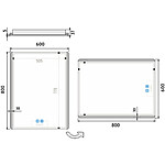 Nimco LED zrcadlo 600x800 se dvěma dotykovými senzory – Obrázok 9