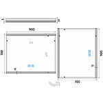 Nimco LED zrcadlo 900x700 se dvěma dotykovými senzory – Obrázok 9
