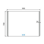 Nimco LED zrcadlo 900x700, dva dotykové spínače – Obrázok 8