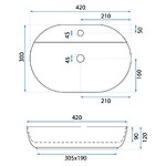 Umývadlo na dosku REA AURA 42 - biele – Obrázok 6