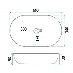 Umývadlo na dosku REA Vanda 61 – Obrázok 6