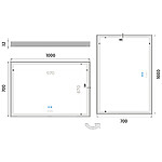 Nimco Bílé LED zrcadlo 1000x700 se dvěma dotykovými senzory – Obrázok 6