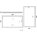 Nimco Bílé LED zrcadlo 1200x700 se dvěma dotykovými senzory – Obrázok 6