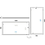 Nimco Bílé LED zrcadlo 1400x700 se dvěma dotykovými senzory – Obrázok 6
