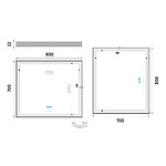 Nimco Bílé LED zrcadlo 800x700 se dvěma dotykovými senzory – Obrázok 5
