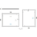 Nimco Bílé LED zrcadlo 900x700 se dvěma dotykovými senzory – Obrázok 5