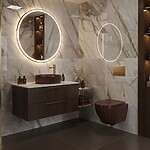 Umývadlo na dosku DUO Espresso Matt – Obrázok 4