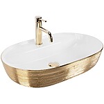 Umývadlo na dosku Rea Aura 61 White Gold Brush