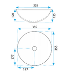 Umývadlo na dosku REA STELLA - biele gold edge – Obrázok 6