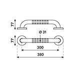Nimco Černé nerezové madlo rovné 300 mm – Obrázok 6