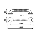 Nimco Černé nerezové madlo rovné 400 mm – Obrázok 6