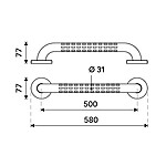 Nimco Černé nerezové madlo rovné 500 mm – Obrázok 6