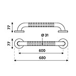 Nimco Černé nerezové madlo rovné 600 mm – Obrázok 6