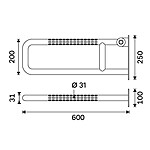 Nimco Sklopné černé podpěrné madlo 600 mm – Obrázok 6