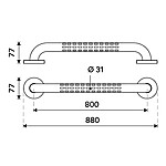 Nimco Černé nerezové madlo rovné 800 mm – Obrázok 6