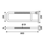 Nimco Sklopné černé podpěrné madlo 800 mm – Obrázok 6