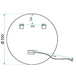 Zrkadlo LED 70cm MMJ BRUSH GOLD – Obrázok 10