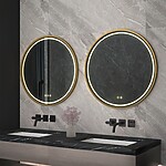 Zrkadlo LED 60cm MMJ BRUSH GOLD – Obrázok 3