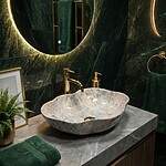 Umývadlo na dosku REA Pearl Ruststone – Obrázok 3