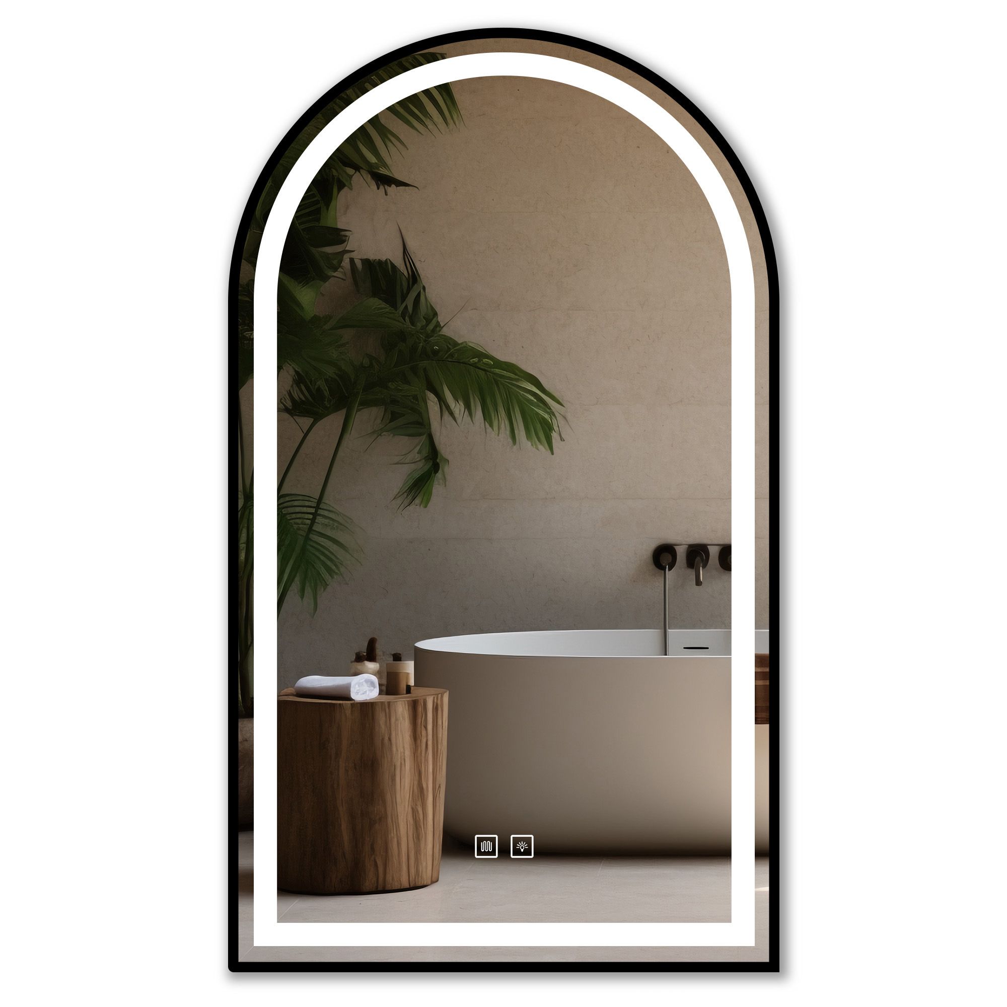 caa61275ea9e409cf34d9e9133f154b5 Zrkadlo LED 60x100cm DASH BLACK – Obrázok 1