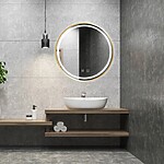 Zrkadlo LED 60cm MMJ BRUSH GOLD – Obrázok 4