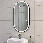 Zrkadlo LED OVL 50x100cm Black – Obrázok 8