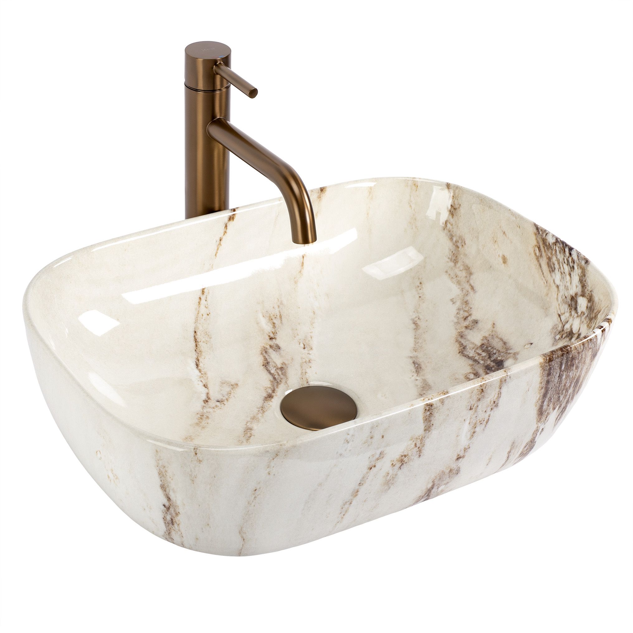 1e3cee72198cdf87230b5a4a9a85fbd4 Umývadlo na dosku Rea Belinda Marrone Shiny – Obrázok 1