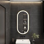 Zrkadlo LED OVL 50x100cm Brush Gold – Obrázok 8