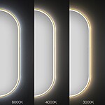 Zrkadlo LED OVL 50x100cm Brush Gold – Obrázok 5