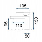 Umývadlová batéria REA FENIX - matná čierna, nízka – Obrázok 7