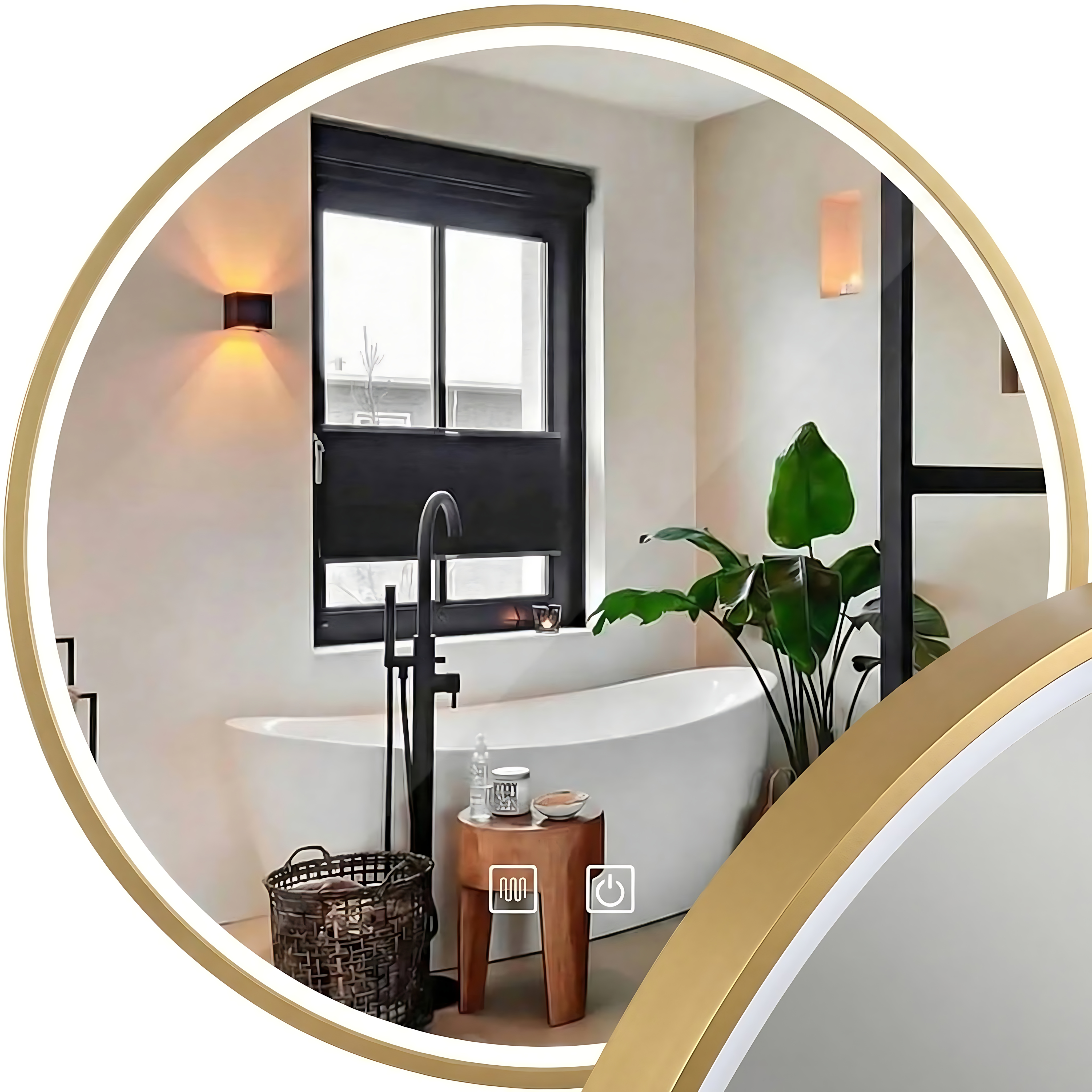 7fa7c7b5417e035ad679e851cb4191c0 Zrkadlo LED 100cm MMJ BRUSH GOLD – Obrázok 1