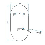 Zrkadlo LED OVL 50x100cm Gold – Obrázok 9