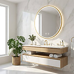 Zrkadlo LED 100cm MMJ BRUSH GOLD – Obrázok 4