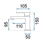 Umývadlová batéria REA FENIX - chróm, nízka – Obrázok 6