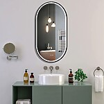 Zrkadlo LED OVL 50x100cm Black – Obrázok 3